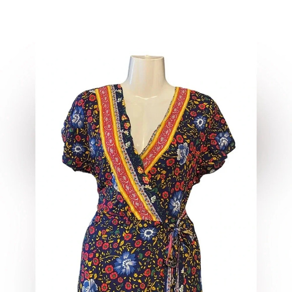 NWT True Wrap Maxi Dress Floral Bohemian - Picture 2 of 10